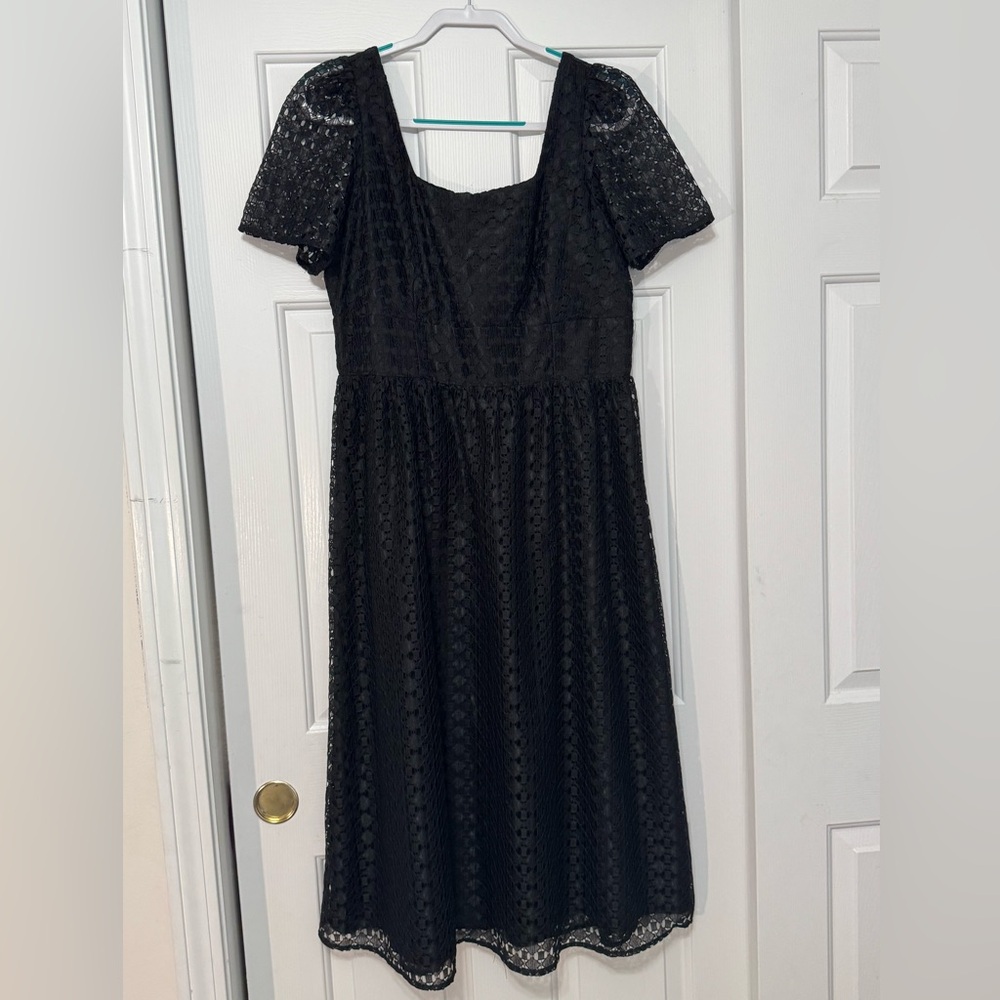 Anne Klein Women's Square Neck Midi with Puff Sleeves